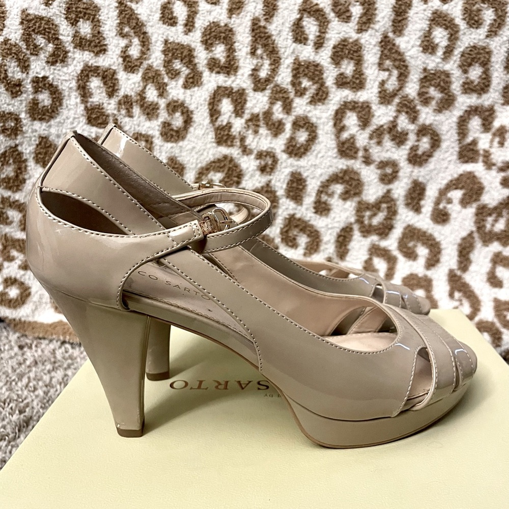 Franco Sarto Nude Dress Platform Sandal 9.5